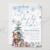 クリスマスのパーティーの誕生日の招待状 招待状 (正面)