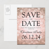 クリスマスのパーティーは冬銅の日付を保存 案内ポストカード (正面/裏面)