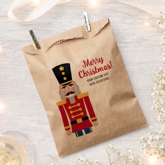 クリスマスのパーティーは、かわいいくるみ割りバッグを好む フェイバーバッグ (クリップ留めされた状態)