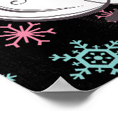 クリスマスのパーティー雪の冬へようこそ ポスター (角)