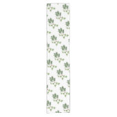 クリスマスのヒイラギおよびキヅタの植物の水彩画 ショートテーブルランナー (正面)