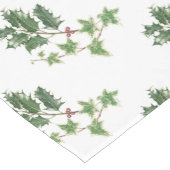 クリスマスのヒイラギおよびキヅタの植物の水彩画 ショートテーブルランナー (コーナー)