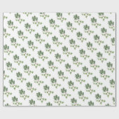 クリスマスのヒイラギおよびキヅタの植物の水彩画 ラッピングペーパー (フラット)