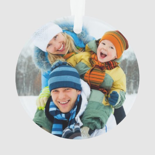 クリスマスのヒイラギのタイポグラフィの家族写真のオーナメント オーナメント (裏面)