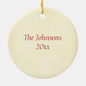 クリスマスのヒイラギのモノグラムZ セラミックオーナメント (裏面)