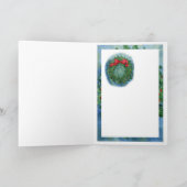 クリスマスのヒイラギのリース シーズンカード (内部)