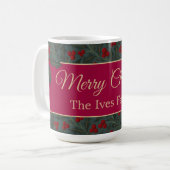 クリスマスのヒイラギの実 コーヒーマグカップ (正面左)
