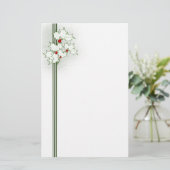 クリスマスのヒイラギの文房具 便箋 (スタンド正面)