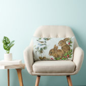 クリスマスのヒイラギの果実が付いているかわいいバニー ランバークッション (椅子)