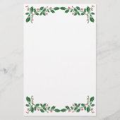 クリスマスのヒイラギの果実のカスタムの写真 便箋 (正面)