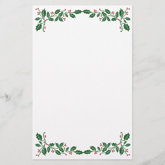 クリスマスのヒイラギの果実のカスタムの写真 便箋 (正面)