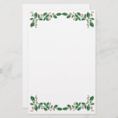 クリスマスのヒイラギの果実のカスタムの写真 便箋 (正面/裏面)