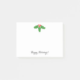 クリスマスのヒイラギの葉および果実の休日 ポストイット