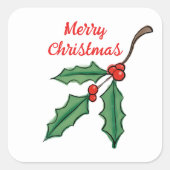 クリスマスのヒイラギ ステッカー (正面)