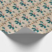 クリスマスのヒイラギ ラッピングペーパー (角)