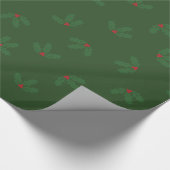 クリスマスのヒイラギ ラッピングペーパー (角)