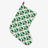 クリスマスのヒイラギ ラージクリスマスストッキング (正面 (吊り時))