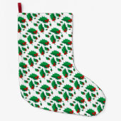 クリスマスのヒイラギ ラージクリスマスストッキング (正面)