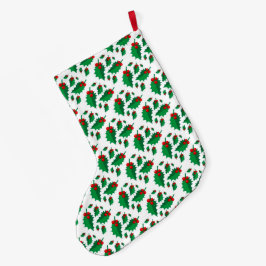 クリスマスのヒイラギ ラージクリスマスストッキング