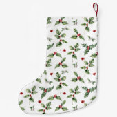 クリスマスのヒイラギ 伝統的 スモールクリスマスストッキング (裏面)