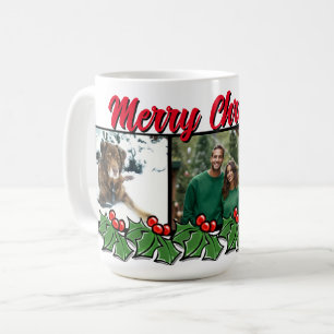 クリスマスのヒイラギ 写真3枚入り  コーヒーマグカップ