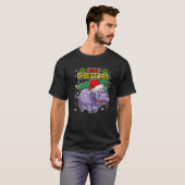 クリスマスのヒッポ – Sweet Christmas Animals - Hippop Tシャツ (正面フル)