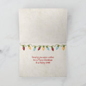 クリスマスのヒトデでメッセージが入ったボトル カード (内部)