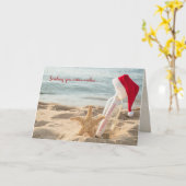 クリスマスのヒトデとボトル カード (黄色い花)