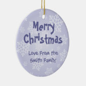 クリスマスのヒョウのヤモリ(あなたのメッセージを加えて下さい) セラミックオーナメント (右)