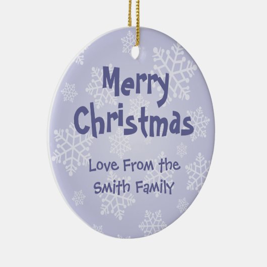 クリスマスのヒョウのヤモリ(あなたのメッセージを加えて下さい) セラミックオーナメント (右)