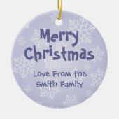 クリスマスのヒョウのヤモリ(あなたのメッセージを加えて下さい) セラミックオーナメント (正面)