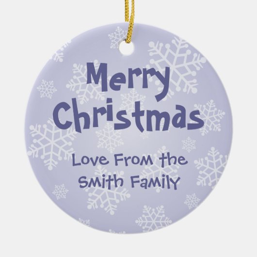 クリスマスのヒョウのヤモリ(あなたのメッセージを加えて下さい) セラミックオーナメント (正面)