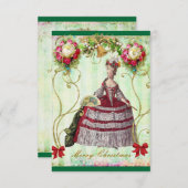 クリスマスのビクトリアンなMarieの財布カード 招待状 (正面/裏面)