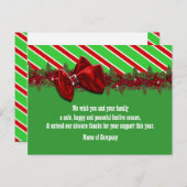 クリスマスのビジネスの希望をパーソナライズ ポストカード (正面/裏面)