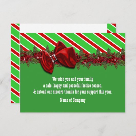 クリスマスのビジネスの希望をパーソナライズ ポストカード (正面/裏面)