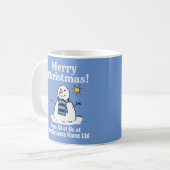 クリスマスのビジネスギフト 雪だるまデザイン コーヒーマグカップ (正面左)