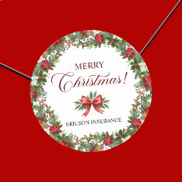 クリスマスのビジネス企業従業員 ラウンドシール
