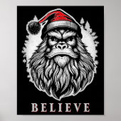 クリスマスのビッグフット信じ – サンを着てビッグフットで ポスター (正面)