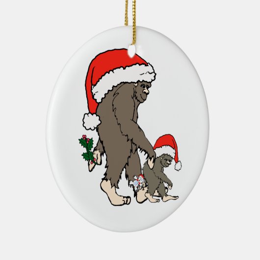 クリスマスのビッグフット家族 セラミックオーナメント (右)