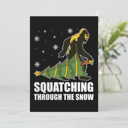クリスマスのビッグフット、雪の中をスクワッチング シーズンカード (スタンド正面)