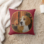 クリスマスのビーグル犬の枕 クッション (ブランケット)