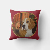 クリスマスのビーグル犬の枕 クッション (裏面)