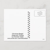 クリスマスのビーグル犬犬の芸術Postcad シーズンポストカード (裏面)