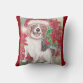 クリスマスのビーグル犬 クッション (裏面)