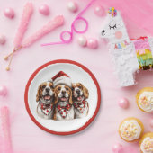 クリスマスのビーグル犬 ペーパープレート (パーティー)