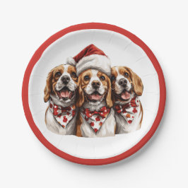 クリスマスのビーグル犬 ペーパープレート