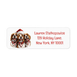 クリスマスのビーグル犬 ラベル