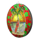 クリスマスのビーチの日没 ダーツボード (正面右)