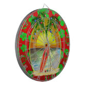 クリスマスのビーチの日没 ダーツボード (正面左)