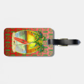 クリスマスのビーチの日没 ラゲッジタグ (裏面横)